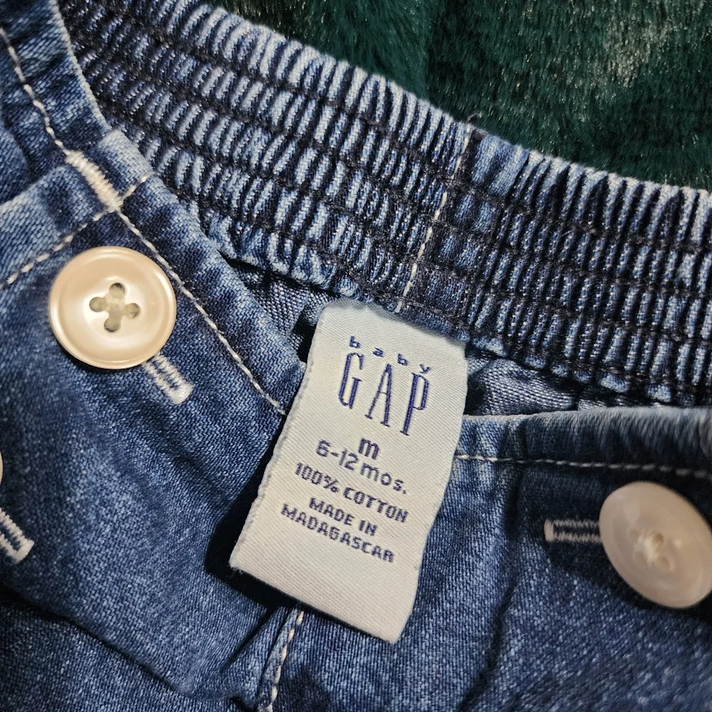 Vintage Baby GAP‎ Blue Denim Ruffled Shorts 6-12mo